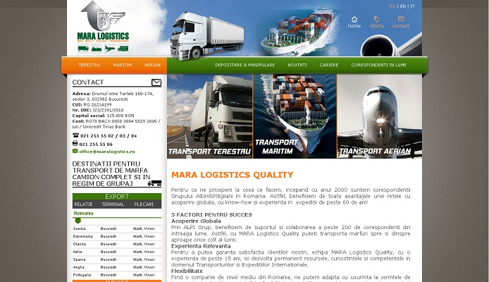 Realizare site de prezentare firma logistica si transporturi marfa